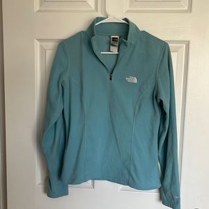 North face light blue quarter zip